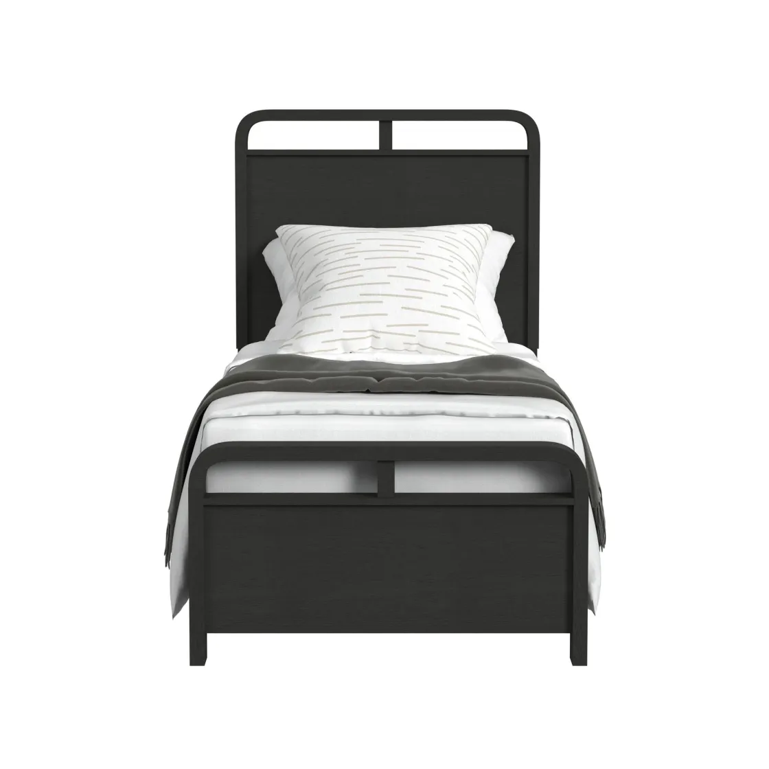 Mor Furniture Emberly Panel Bed, Dresser, Mirror & Nightstand In Black, Twin