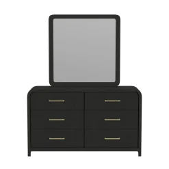 Mor Furniture Emberly Panel Bed, Dresser, Mirror & Nightstand In Black, Twin
