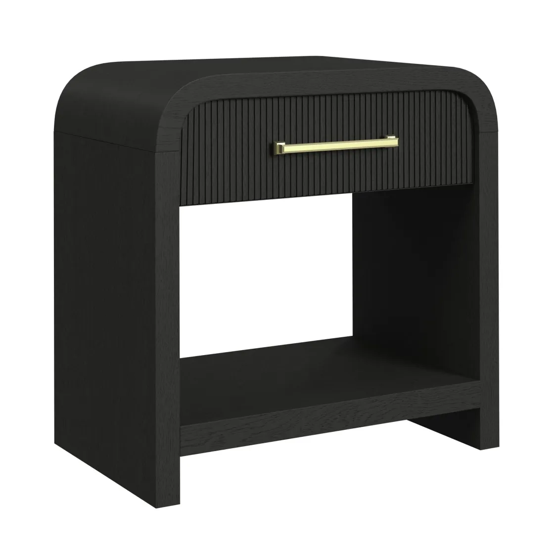 Mor Furniture Emberly Panel Bed, Dresser, Mirror & Nightstand In Black, Twin