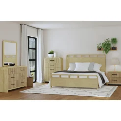 Mor Furniture Emberly Panel Bed, Dresser, Mirror & Nightstand In Black, Twin