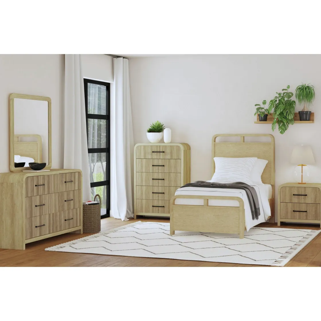 Mor Furniture Emberly Panel Bed In Natural, Twin