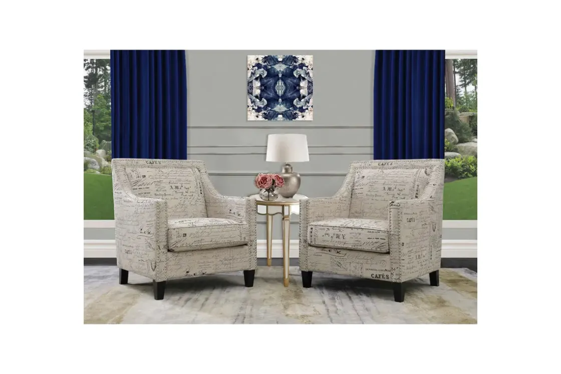 Mor Furniture Emery Accent Chair In French Script