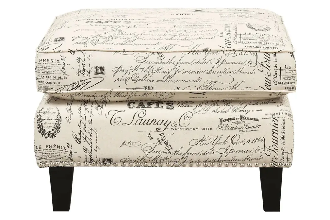 Mor Furniture Emery Ottoman In French Script