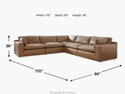 Mor Furniture Emillia 6 Piece Sectional In Caramel