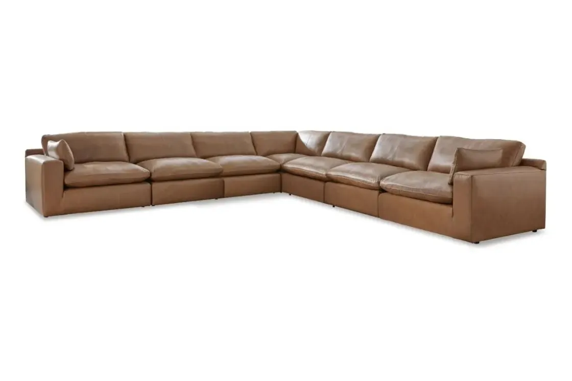 Mor Furniture Emillia 7 Piece Sectional In Caramel
