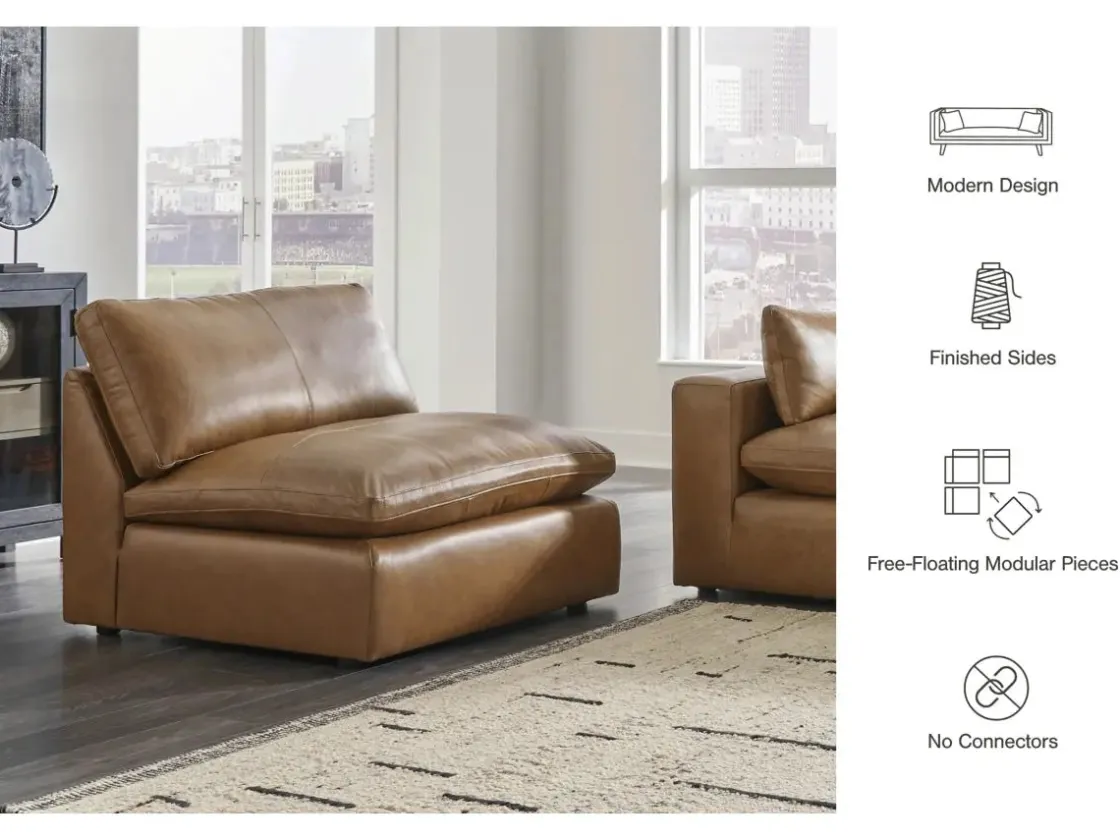 Mor Furniture Emillia 7 Piece Sectional In Caramel