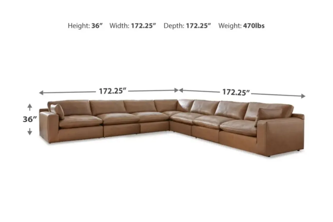 Mor Furniture Emillia 7 Piece Sectional In Caramel