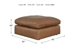 Mor Furniture Emillia Oversized Ottoman In Caramel Leather