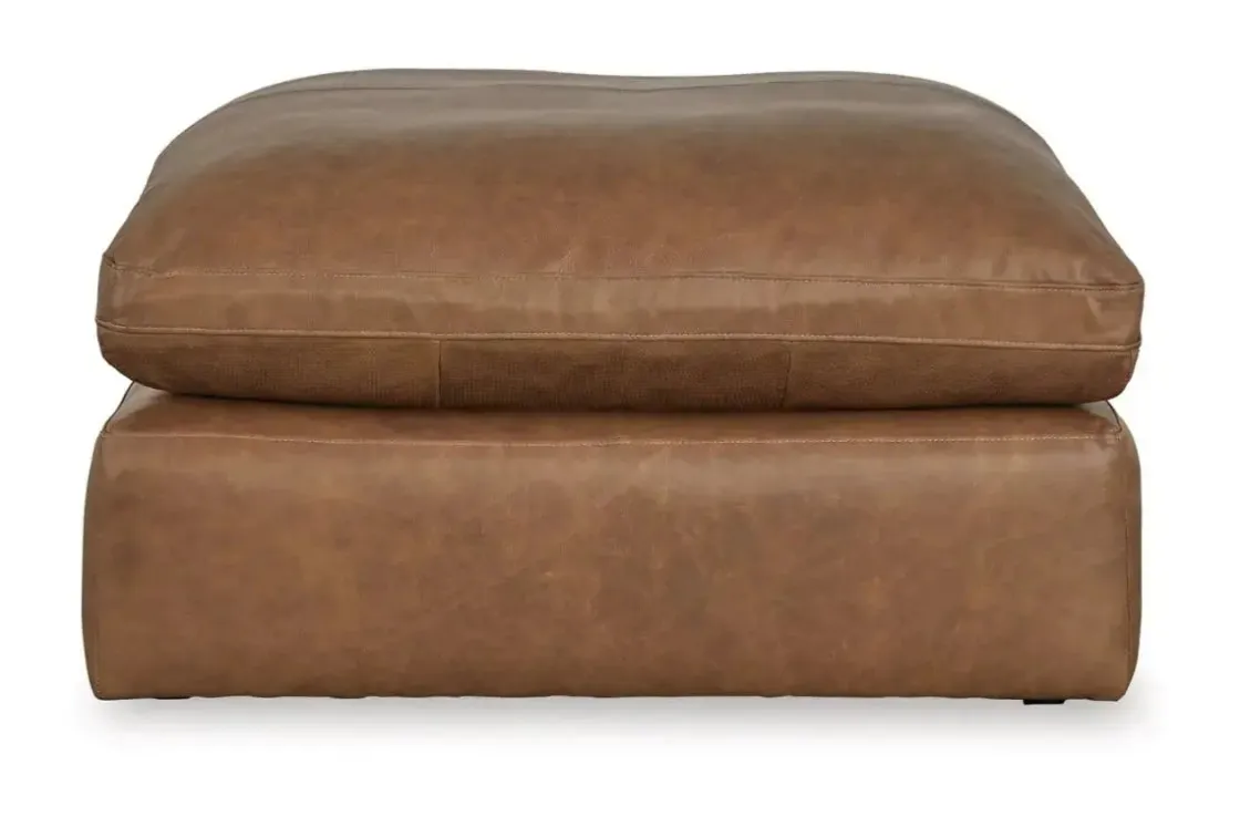 Mor Furniture Emillia Oversized Ottoman In Caramel Leather