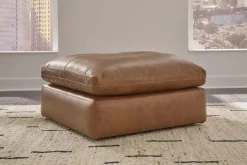 Mor Furniture Emillia Oversized Ottoman In Caramel Leather