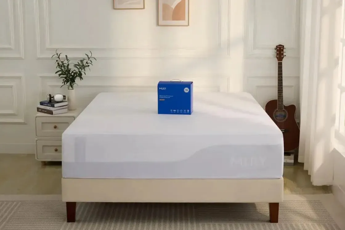 Mor Furniture Encased Mattress Protector In White, Twin