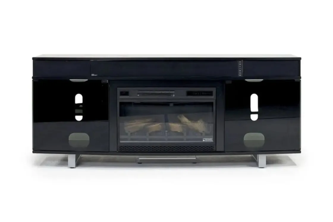 Mor Furniture Enterprise Console W/ Fireplace Insert In Black, 72 Inch