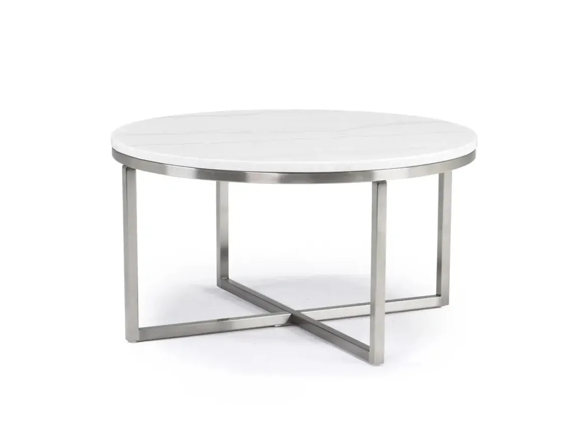 Mor Furniture Esme Round Coffee Table In Snowfall
