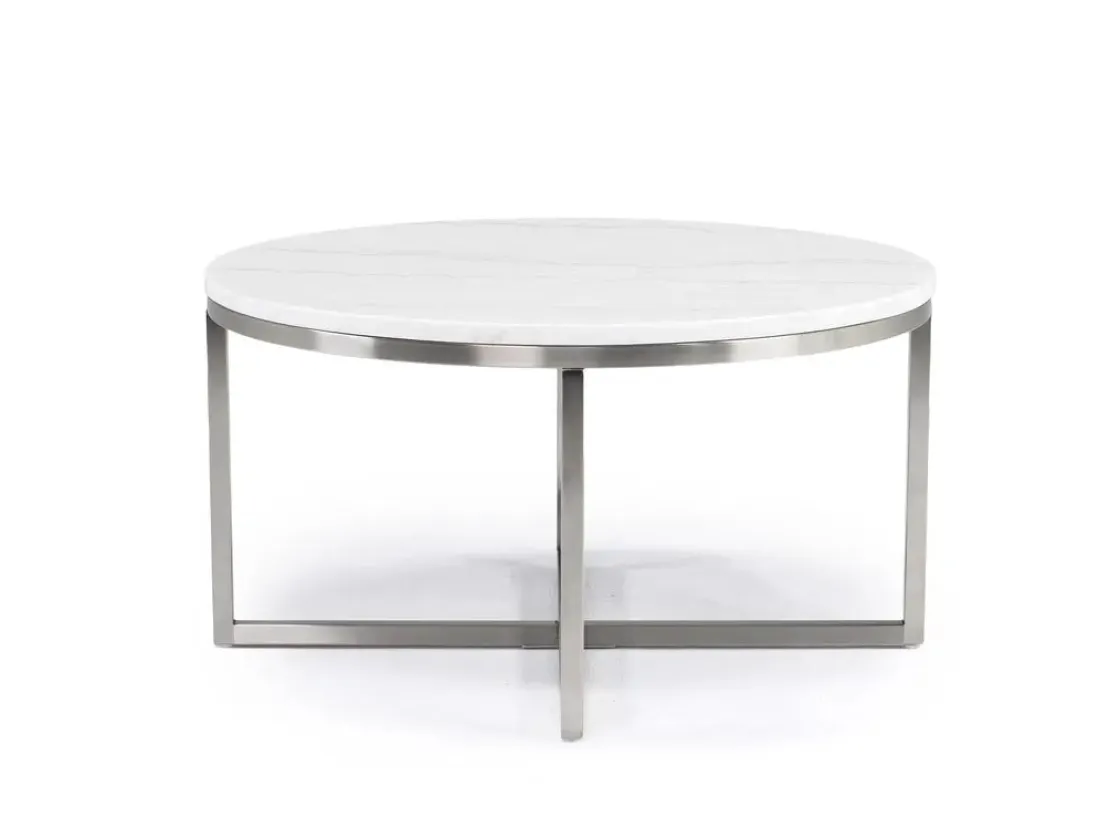 Mor Furniture Esme Round Coffee Table In Snowfall