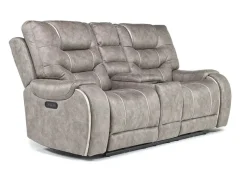 Mor Furniture Estilo 2 Power Console Loveseat In Canyon Gray