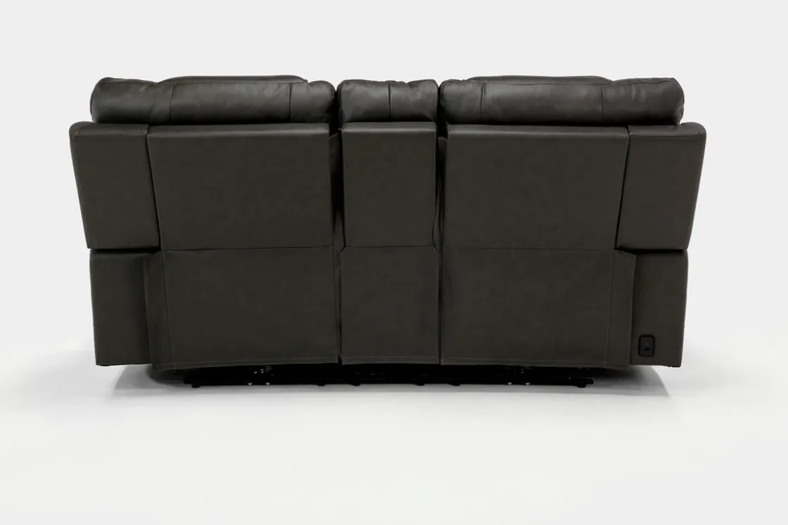 Mor Furniture Estilo 2 Power Console Loveseat In Canyon Gray