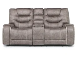 Mor Furniture Estilo 2 Power Console Loveseat In Canyon Gray