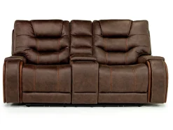 Mor Furniture Estilo 2 Power Console Loveseat In Canyon Gray