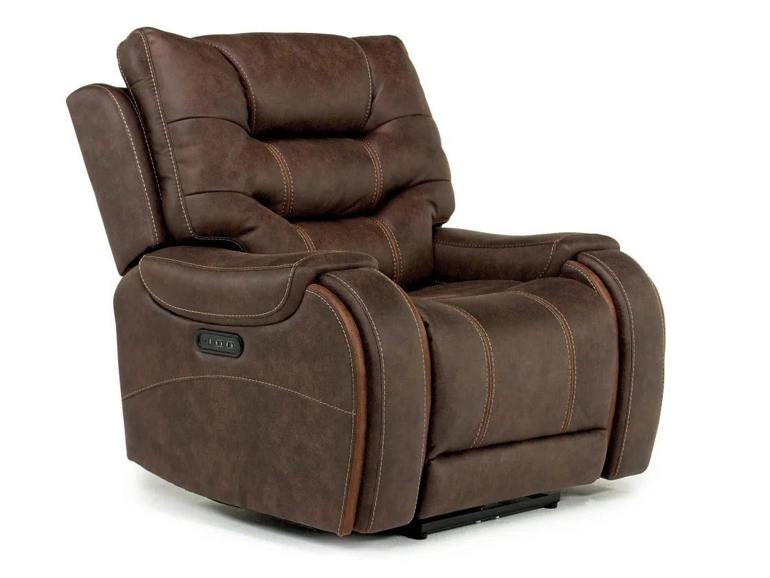 Mor Furniture Estilo 2 Power Recliner In Canyon Walnut