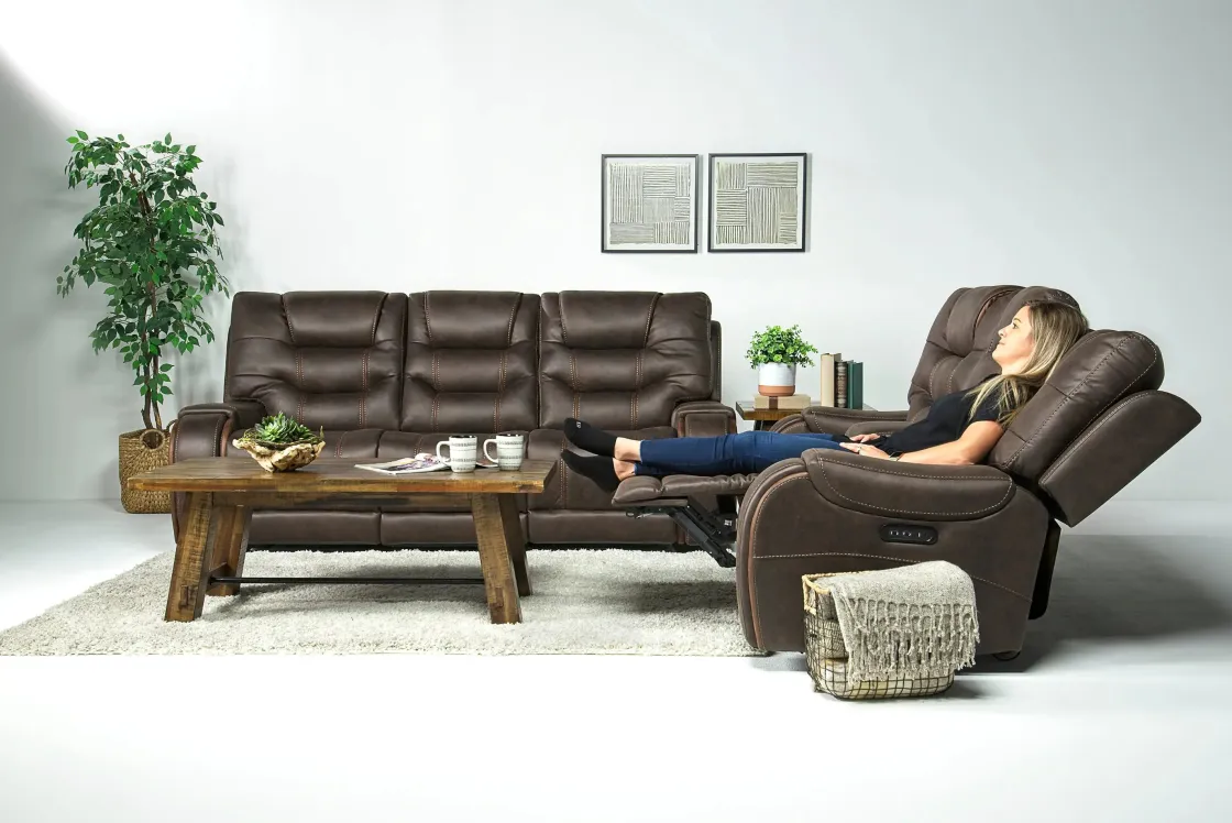 Mor Furniture Estilo 2 Power Sofa In Canyon Gray