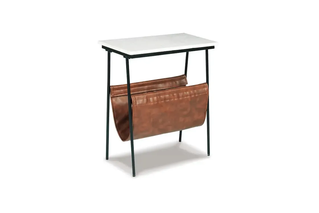 Mor Furniture Etanbury Accent Table In Brown/Black/White