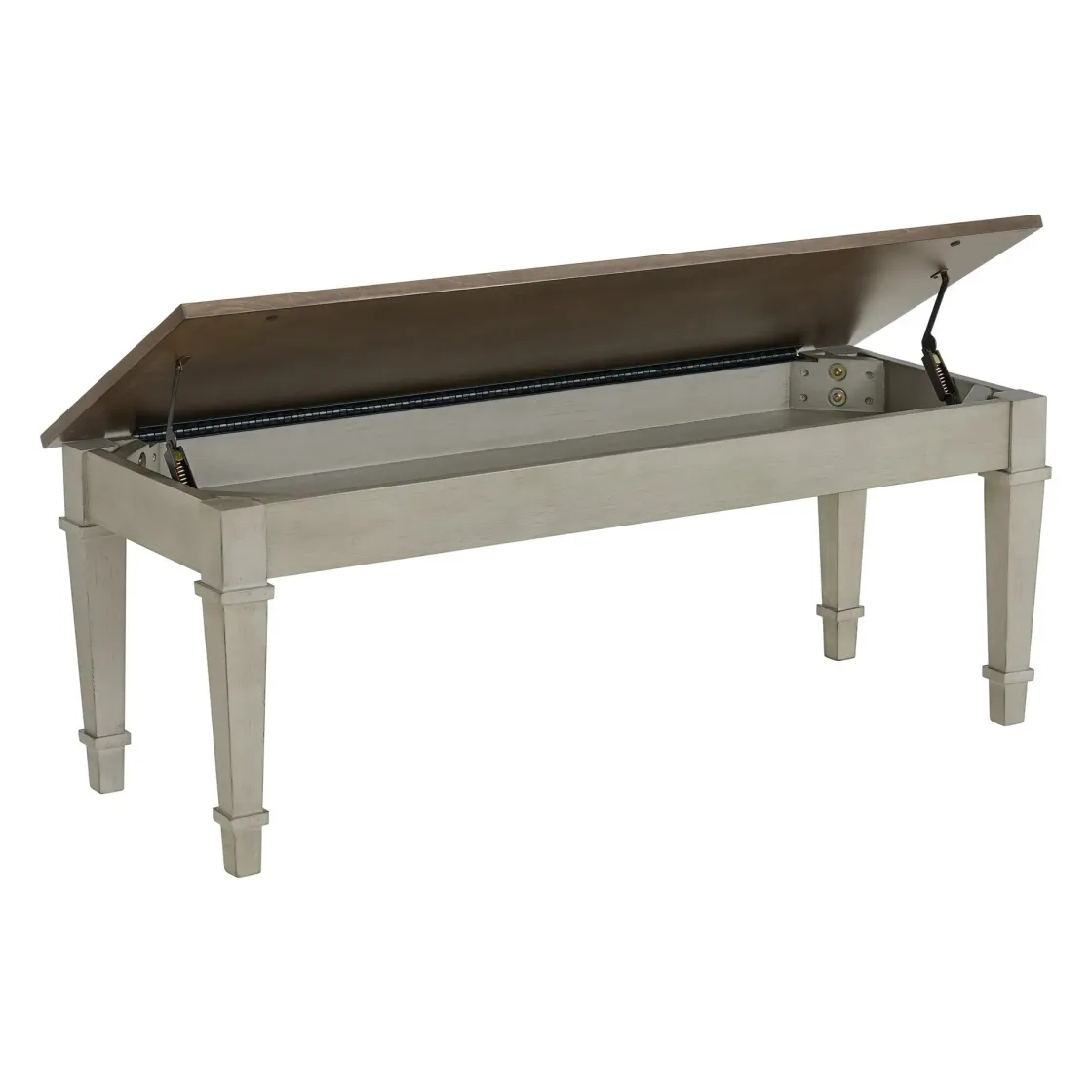 Mor Furniture Farmington Dining Bench In Medium Brown/Washed Stone