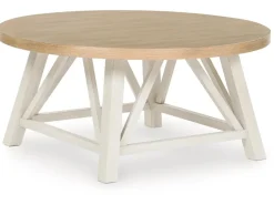 Mor Furniture Fawndell Coffee Table & 2 End Tables In Antique White/Brown