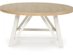 Mor Furniture Fawndell Coffee Table & 2 End Tables In Antique White/Brown