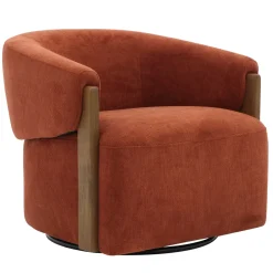 Mor Furniture Finley Swivel Chair In Rust