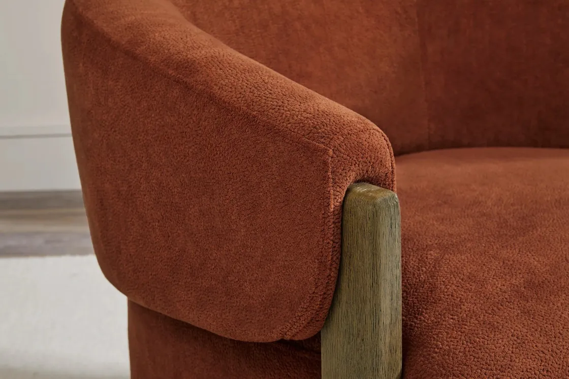Mor Furniture Finley Swivel Chair In Rust