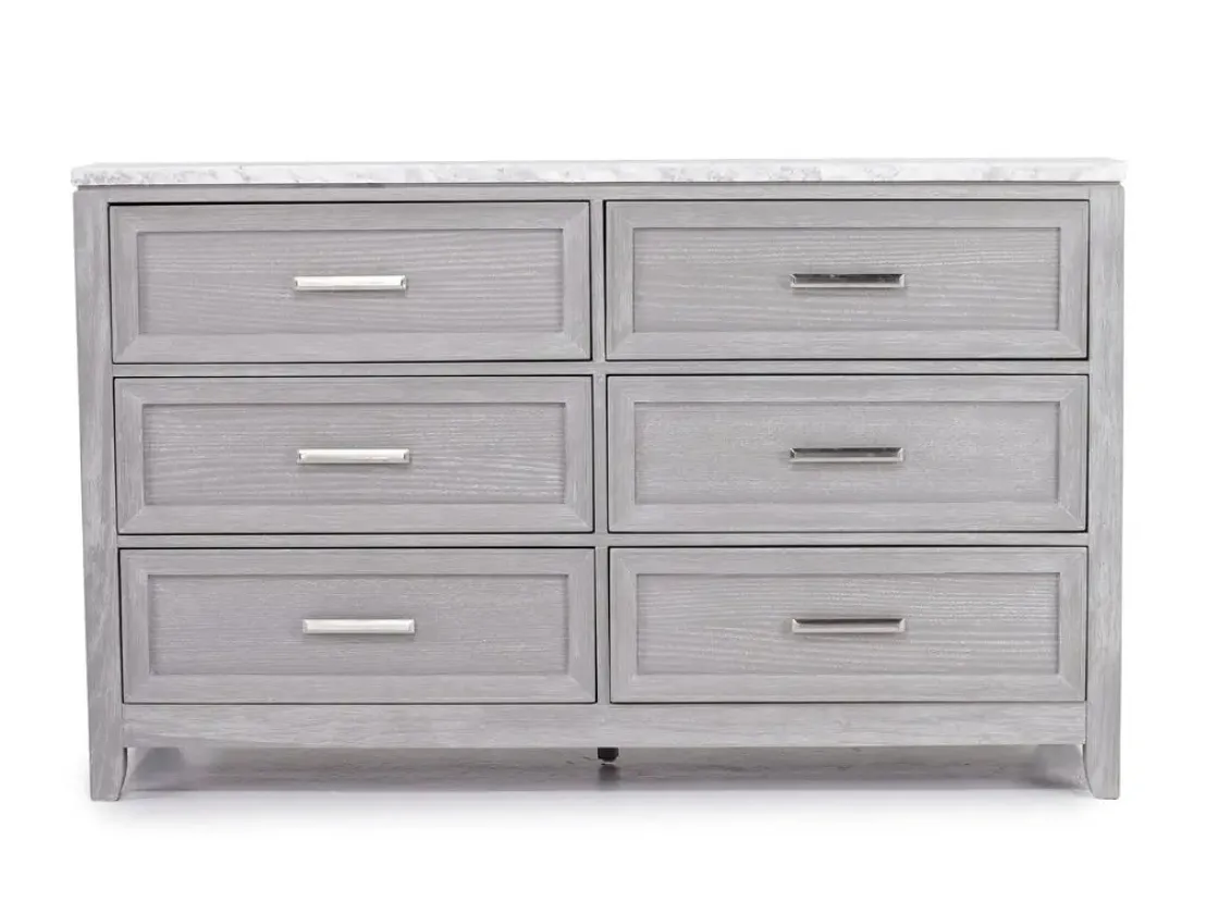 Mor Furniture Fiona Storage Bed, Dresser, Mirror & Nightstand In Mist Gray, Queen