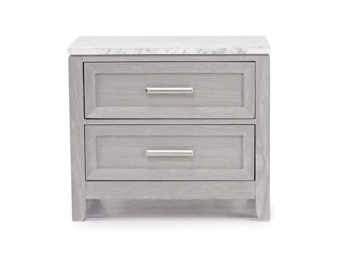 Mor Furniture Fiona Storage Bed, Dresser, Mirror & Nightstand In Mist Gray, Queen