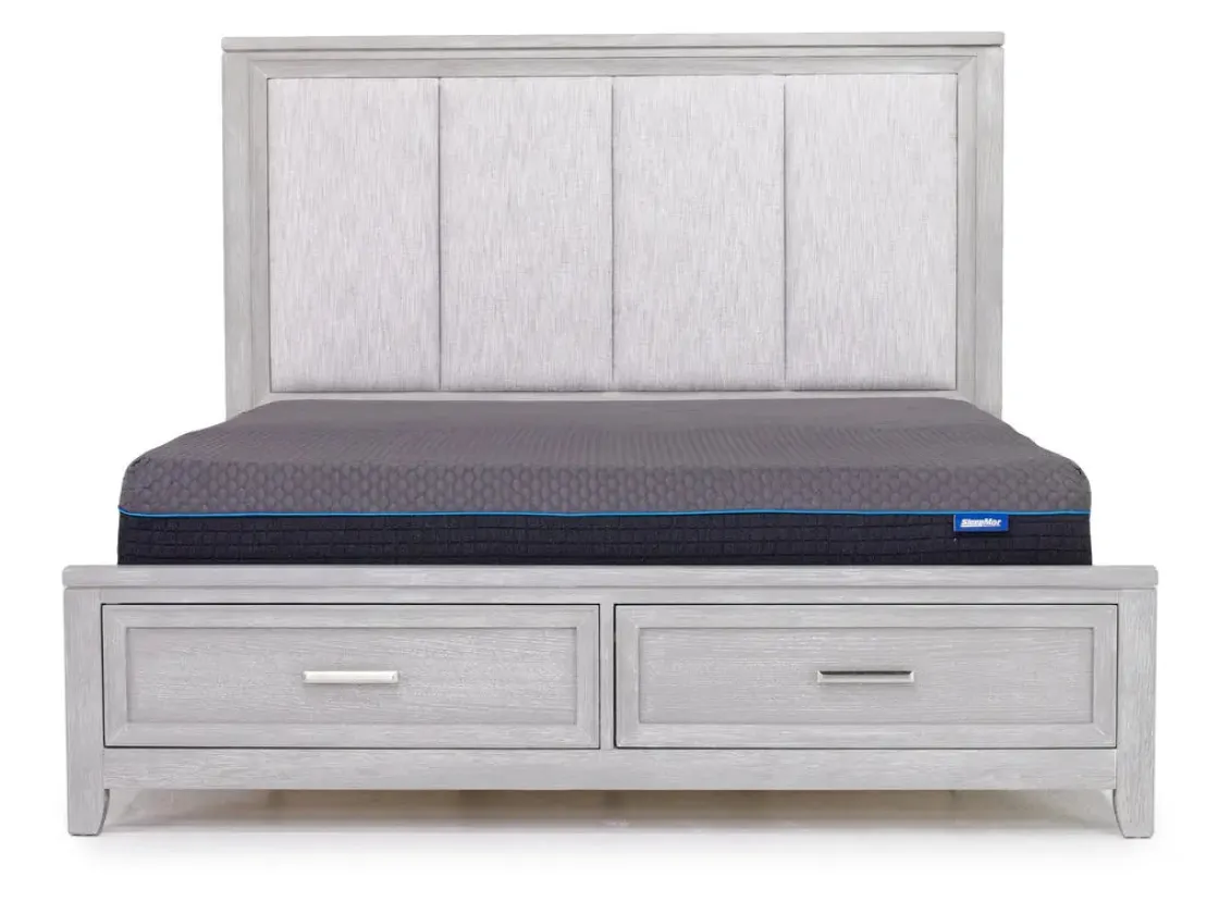 Mor Furniture Fiona Storage Bed, Dresser, Mirror & Nightstand In Mist Gray, Queen