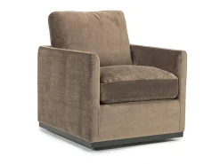 Mor Furniture Flax Swivel Chair In Coffee Leather