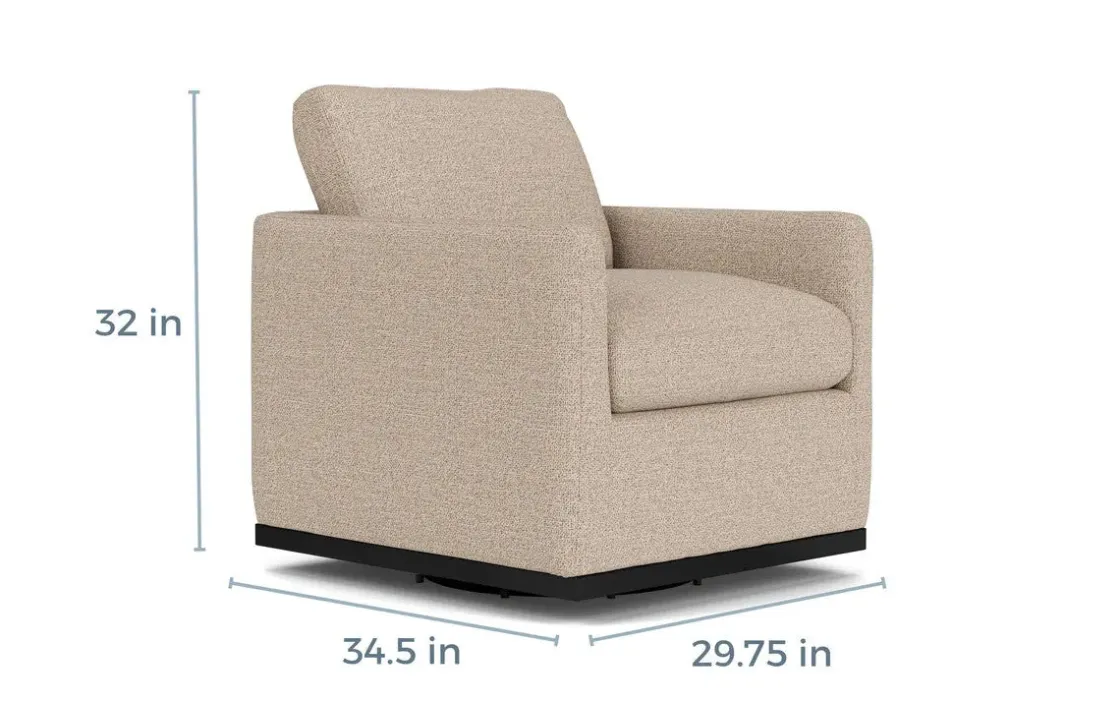 Mor Furniture Flax Swivel Chair In Coffee Leather