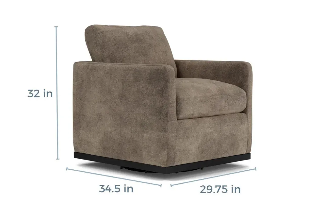 Mor Furniture Flax Swivel Chair In Coffee Leather