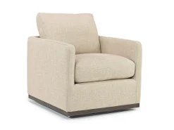 Mor Furniture Flax Swivel Chair In Coffee Leather