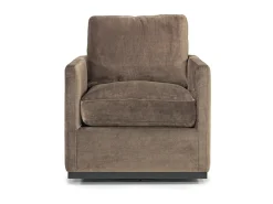 Mor Furniture Flax Swivel Chair In Coffee Leather