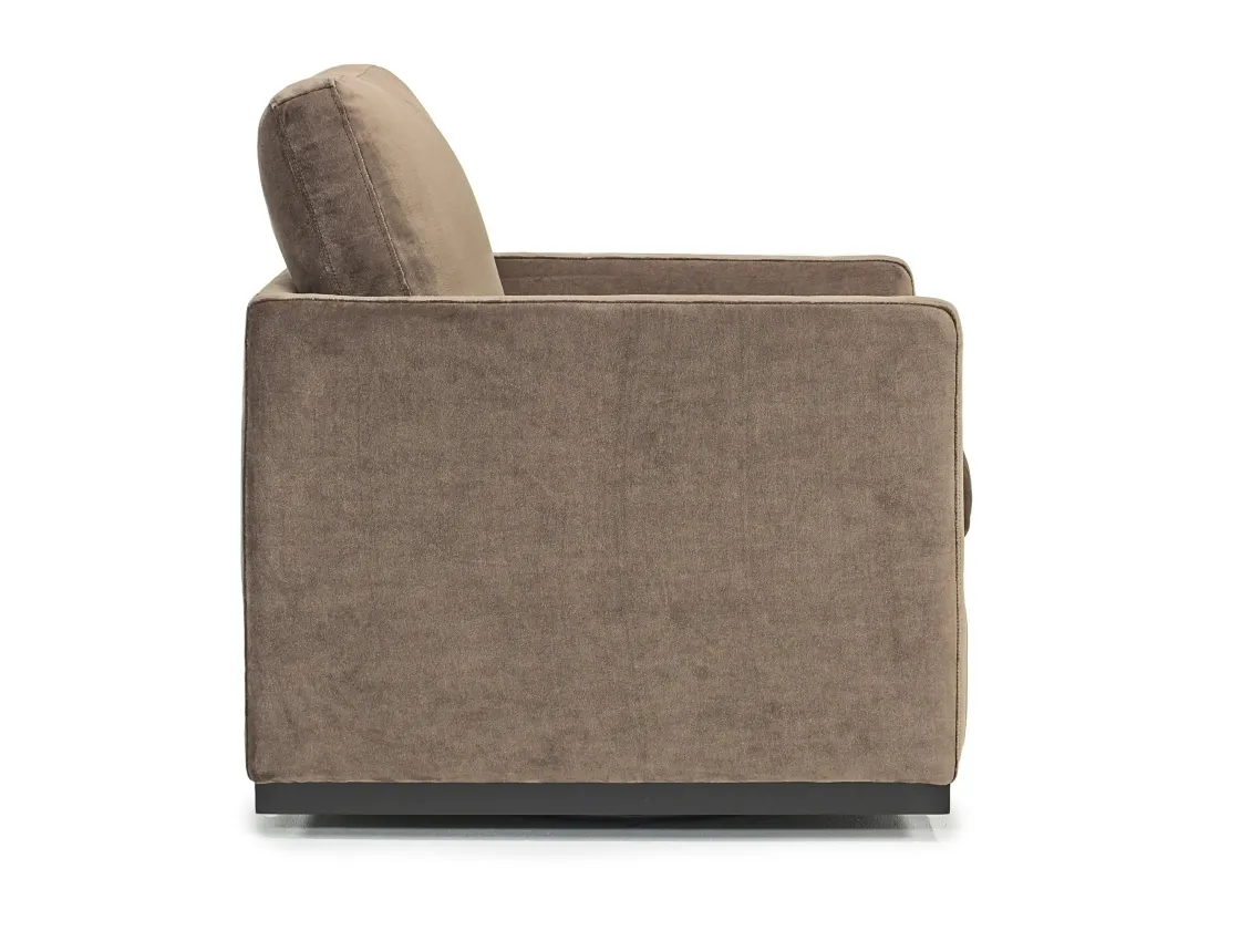 Mor Furniture Flax Swivel Chair In Coffee Leather