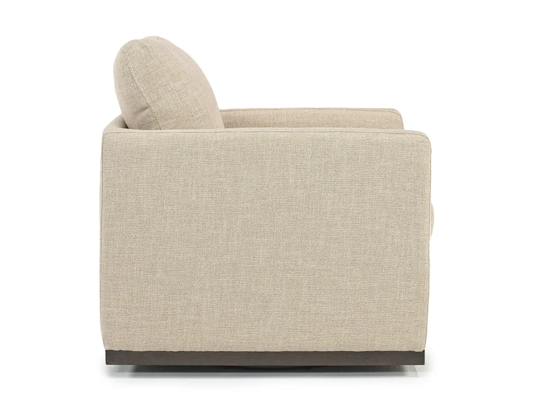 Mor Furniture Flax Swivel Chair In Coffee Leather