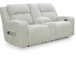 Mor Furniture Forest Lake 2 Power Console Loveseat In Alloy