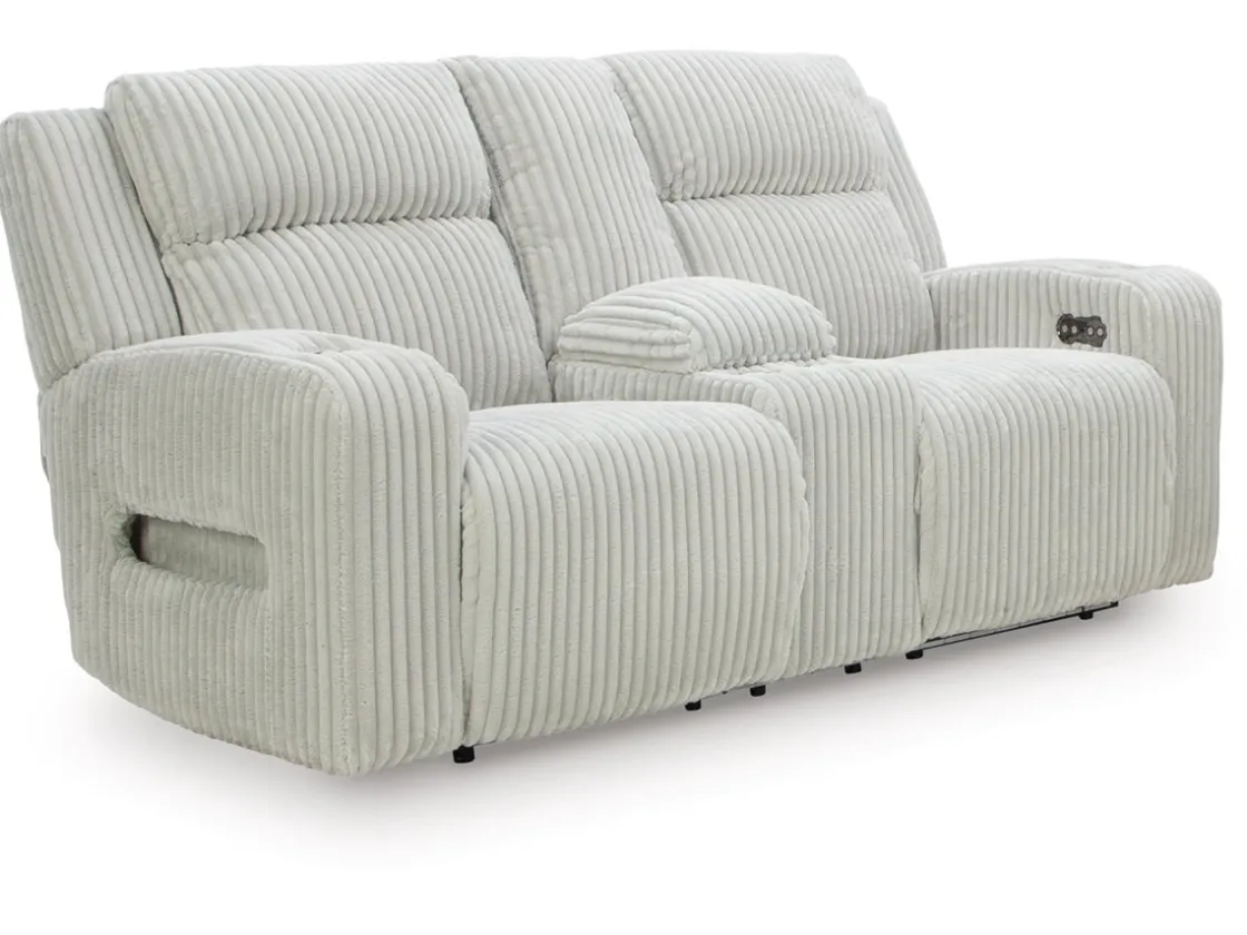 Mor Furniture Forest Lake 2 Power Console Loveseat In Alloy