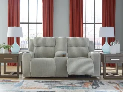 Mor Furniture Forest Lake 2 Power Console Loveseat In Alloy
