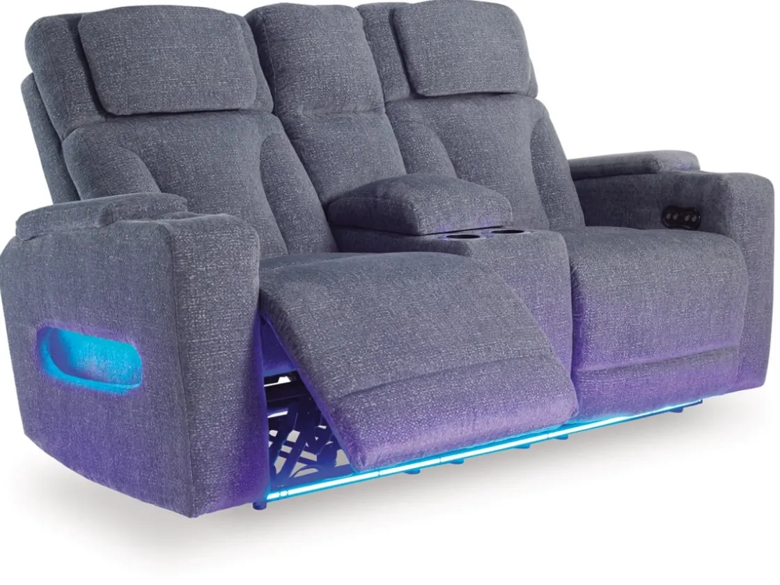 Mor Furniture Forest Lake 2 Power Console Loveseat In Alloy