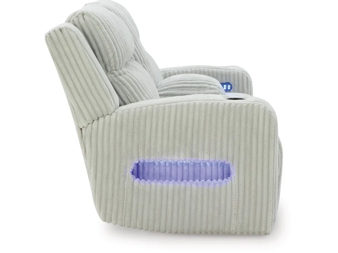 Mor Furniture Forest Lake 2 Power Console Loveseat In Alloy