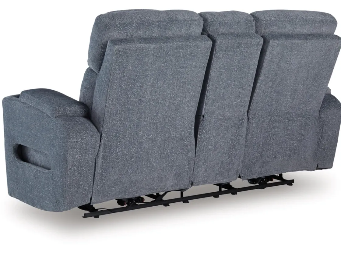 Mor Furniture Forest Lake 2 Power Sofa W/ Drop Down Table In Alloy