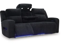 Mor Furniture Forest Lake 2 Power Sofa W/ Drop Down Table In Alloy