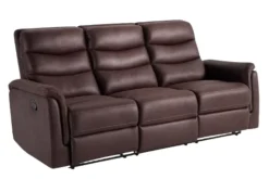 Mor Furniture Forte Reclining Sofa & Console Loveseat In Dark Brown