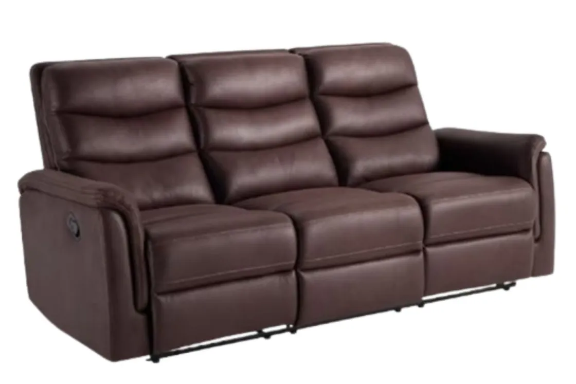 Mor Furniture Forte Reclining Sofa & Console Loveseat In Dark Brown