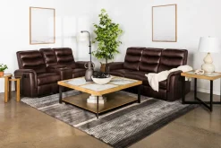 Mor Furniture Forte Reclining Sofa In Dark Brown